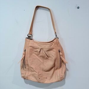 b. makowsky light Tan Leather Shoulder Hobo Bag